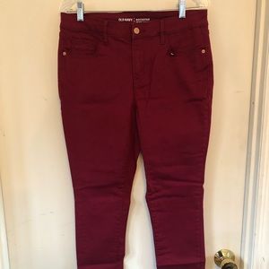 Old Navy Rockstar Cranberry Jeans
